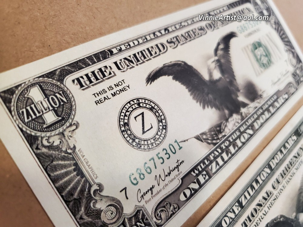 ZILLION DOLLAR BILL FUNNY PLAY MONEY NOVELTY