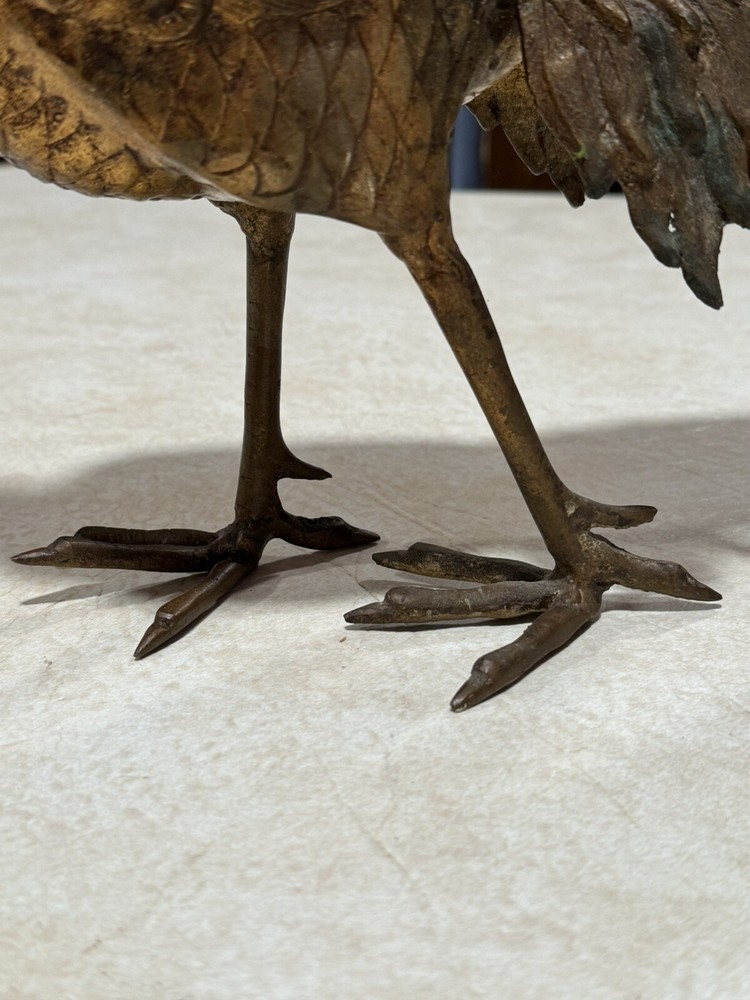 Vintage Chinese Solid Bronze Rooster