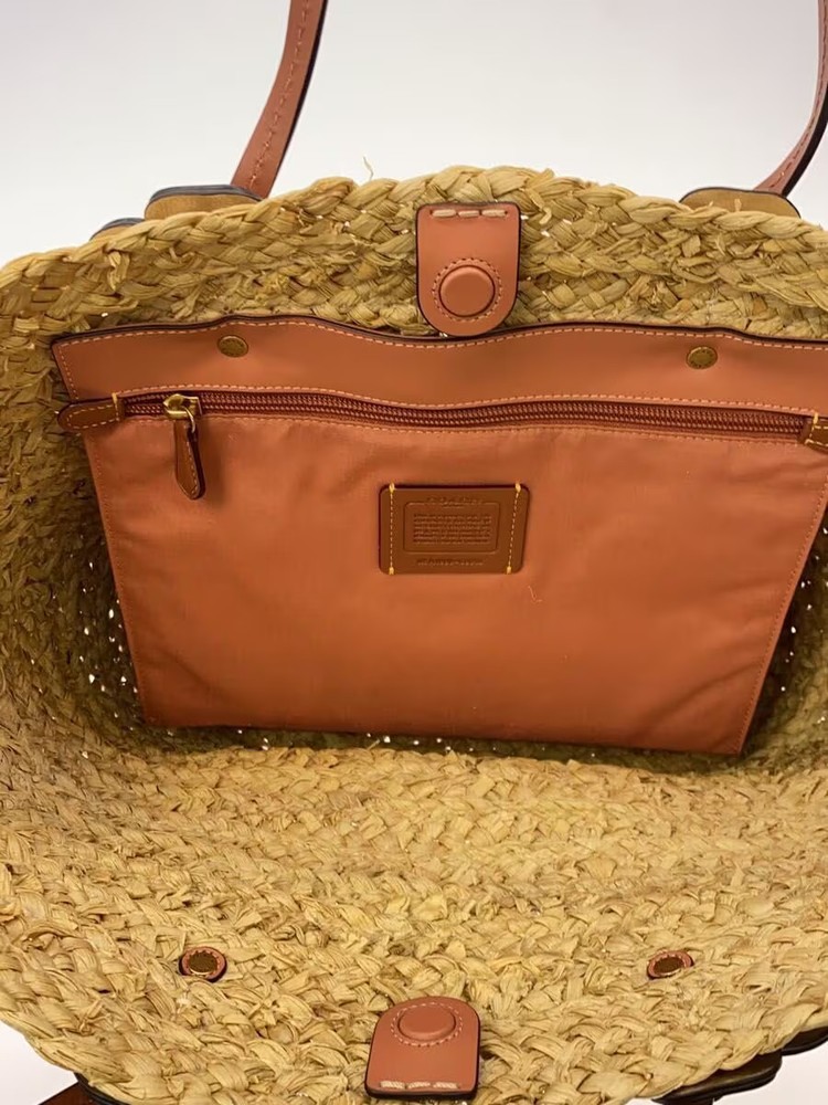 COACH Basket Bag_Tea Rose_Straw -- BEG