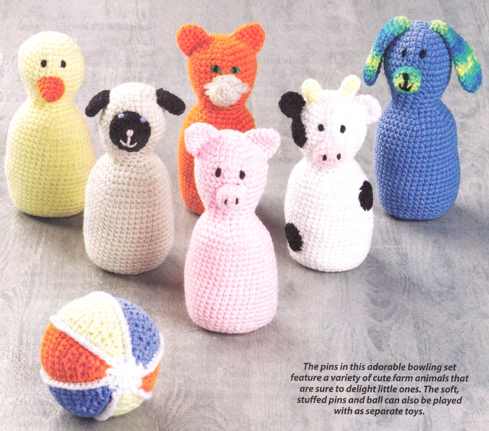 FUN Barnyard Bowling Set/Crochet Pattern INSTRUCTIONS ONLY