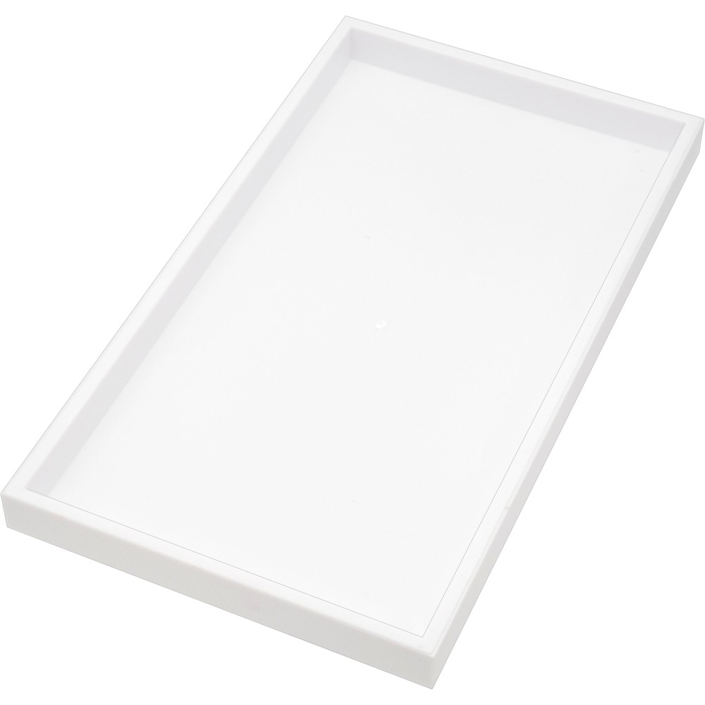 White Plastic Stackable Jewelry Display Tray w/ White 50 Gem Jar Insert