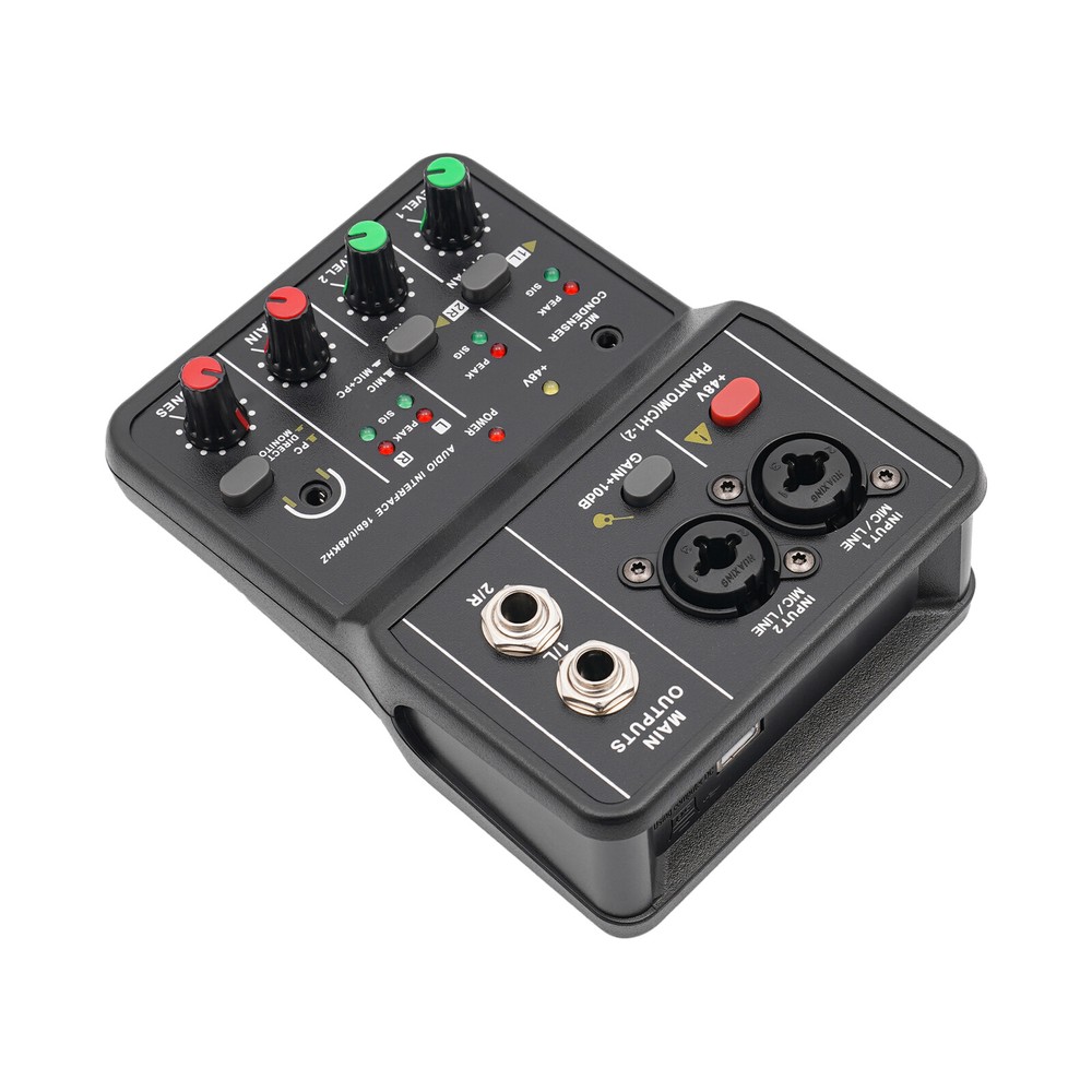 Pro Bluetooth Audio Mixer 4Channel USB DJ Sound Mixing Console Amplifier Studio