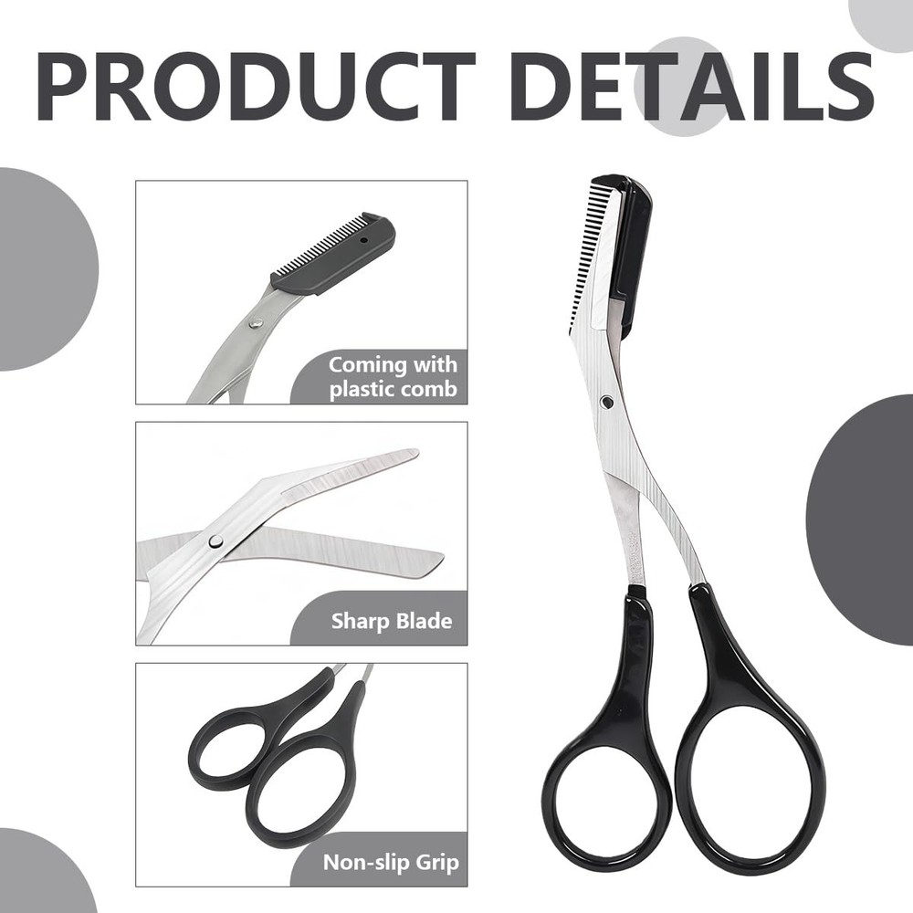 ericotry Professional Precision Eyebrow Trimmer Scissors with Black
