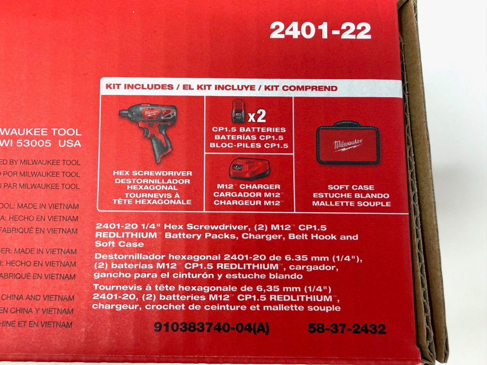 M12 12V Lithium-Ion Cordless 1/4 in. Hex Screwdriver Kit with two Battery
