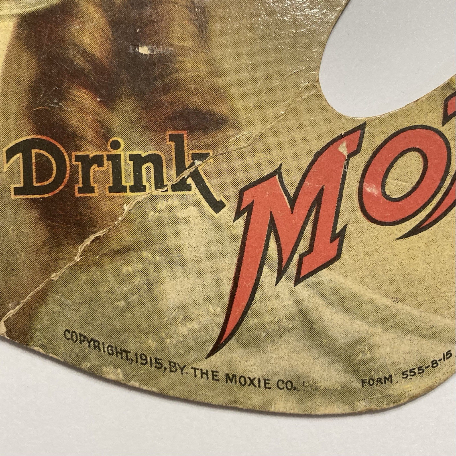 1915 Moxie Drink Advertising Handheld Paper Fan by Francis Pritchard