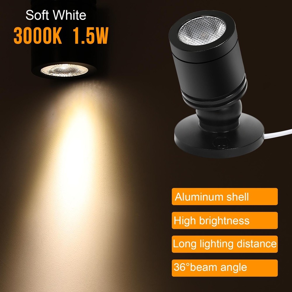 Taysing LED Spot Light Soft White-2 Pack, Pack Push Switch