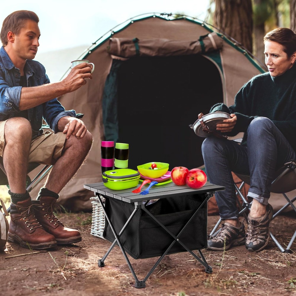 Folding Camping Table with Storage Bag, Small Beach Side Table, Portable Coll...