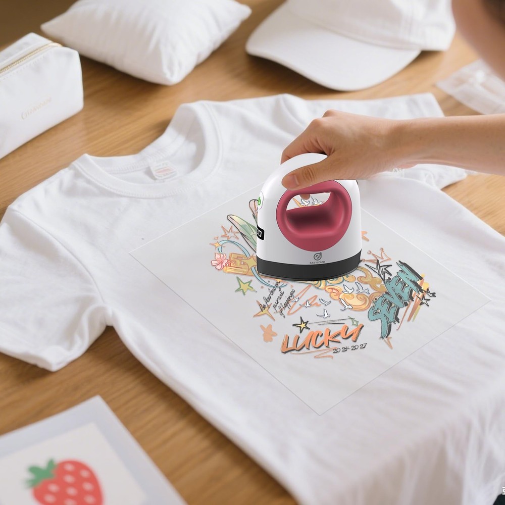 Easy Count E Mini Heat Press Machine, Small Heat Trasfer Machine Easy for Cra...