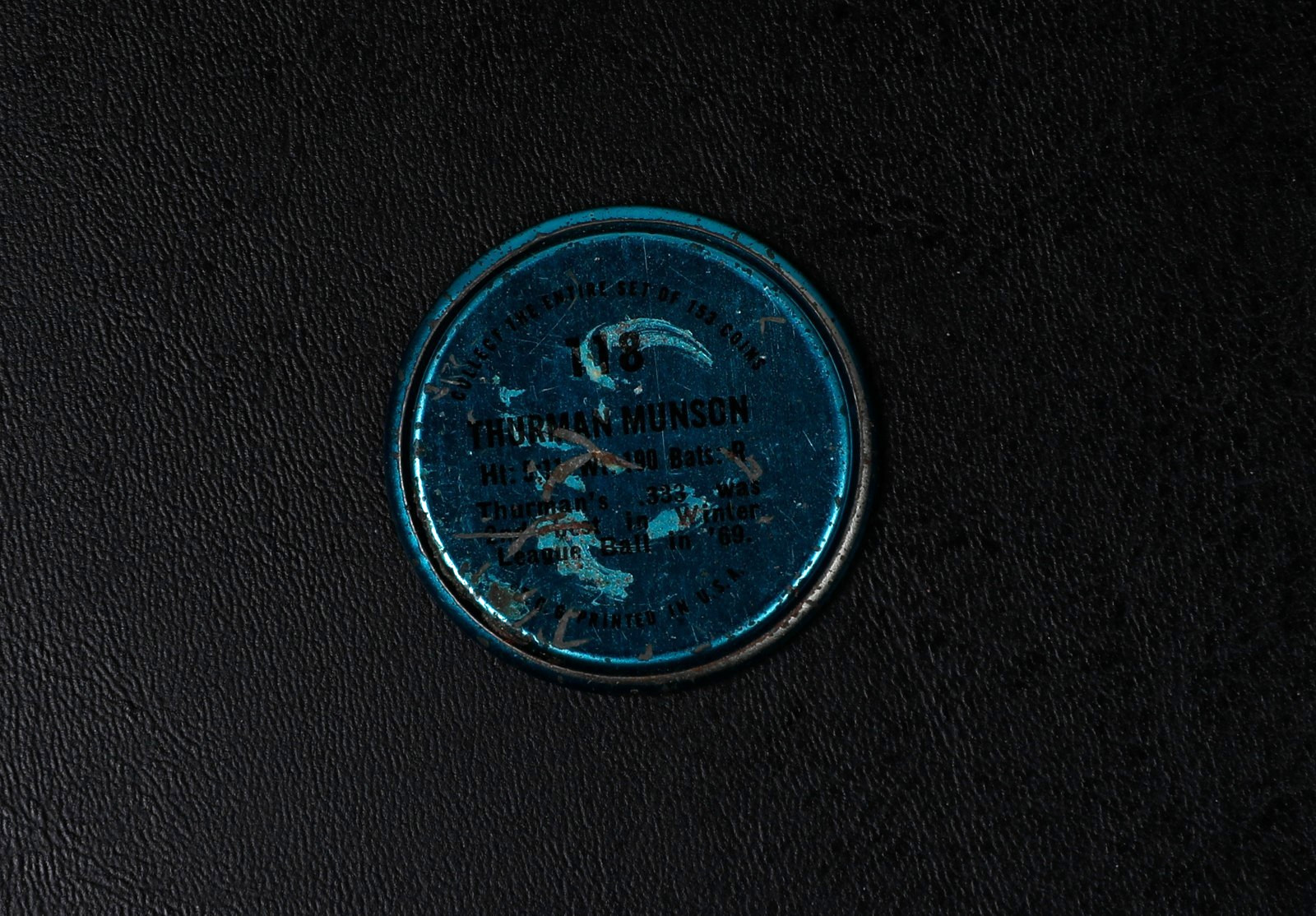 1971 Topps Baseball Coin Pin 118 THURMAN MUNSON New York Yankees