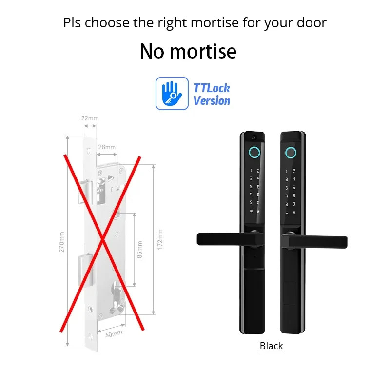 Waterproof Double-sided Gate Lock Fingerprint Lock APP RFID Code Keyless Smart