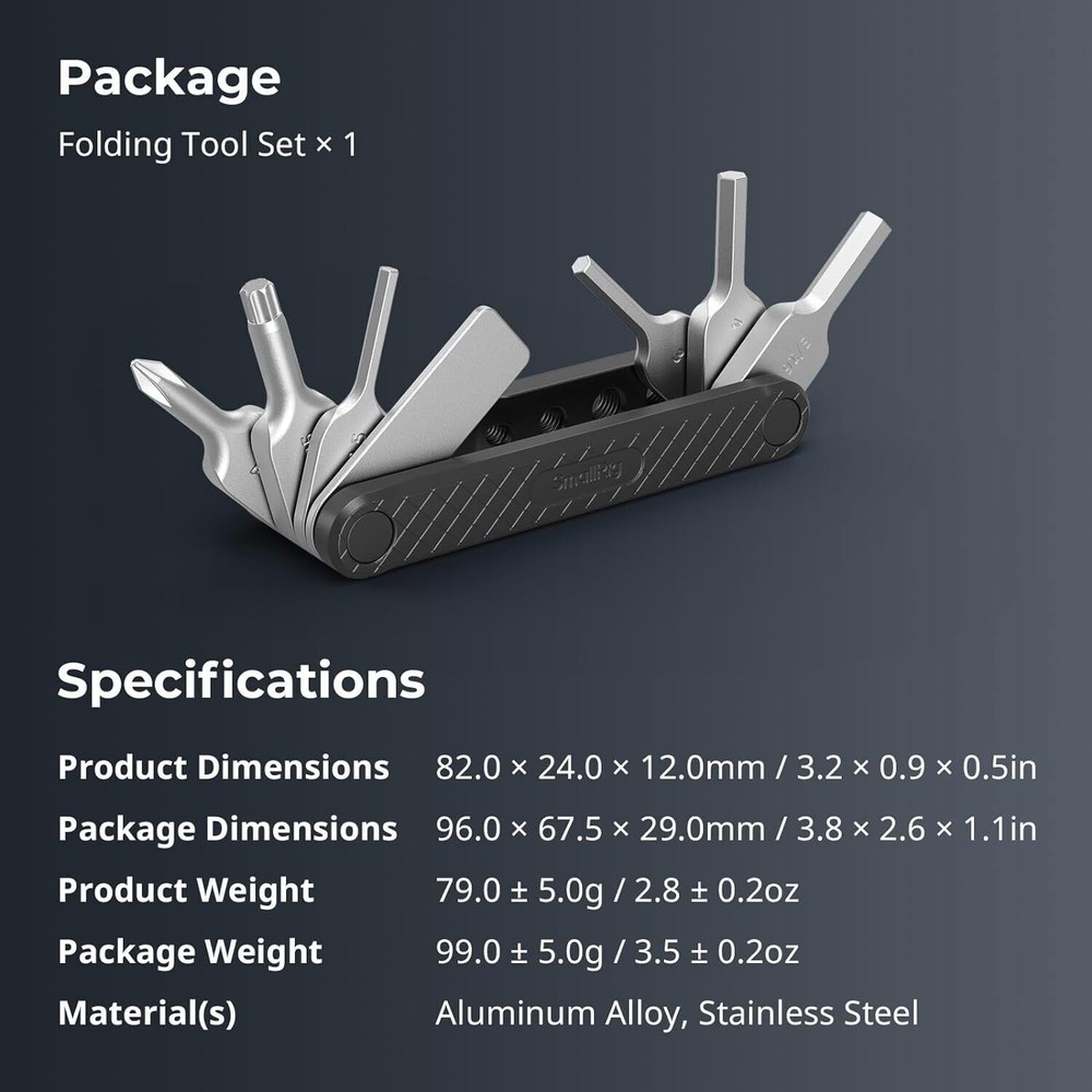 SmallRig Folding Tool Set with Screwdrivers and Hex Key Wrenches 4681