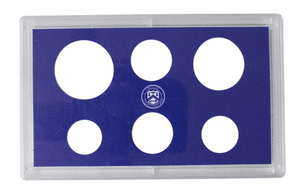 Empty Plastic Lens with Blue Insert Holds 6 Coins, 10 Pack