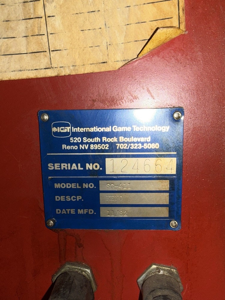 Igt 1981 Keno Slot Machine 5c ￼