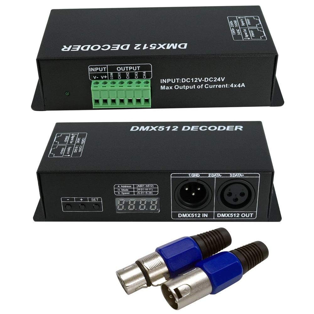 LED DMX 4CH Digital Display Decoder, Dimming Driver LED DMX512 Decoder for RG...