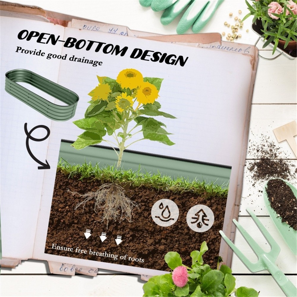 Raised Design Garden Bed Galvanized Planter