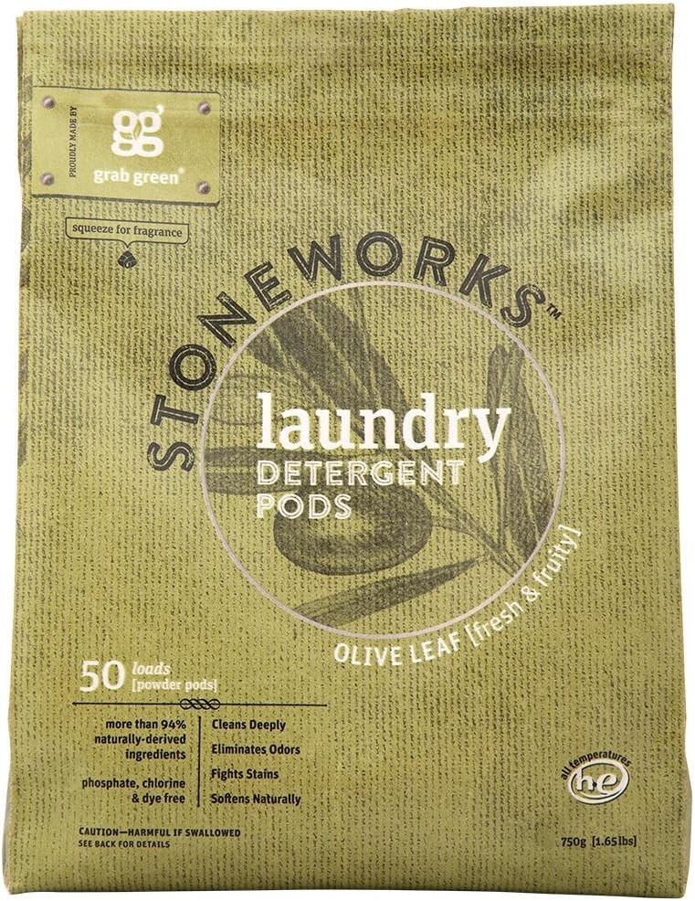 Stoneworks Laundry Deternt Pods, Olive Leaf, 50 Loads - EPA