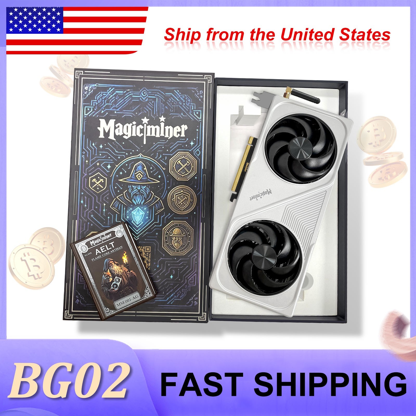 US Ship Magic Miner BG02 7.0Th/S WIFI SHA-256 Bitcoin BTC BCH Miner Solo Mining