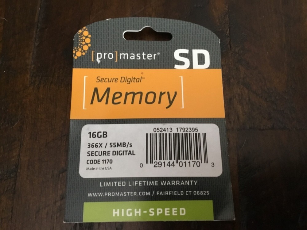 PROMASTER 16GB HIGH SPEED MEMORY CARD CODE 1170 NEW IN THE PACKAGE