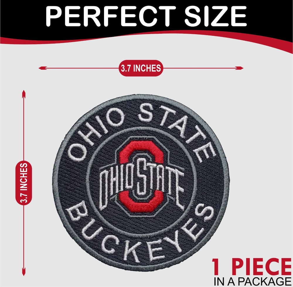 Ohio State Buckeyes Logo Iron On Patch - Sew Patch - Embroidered Patch 3.7"