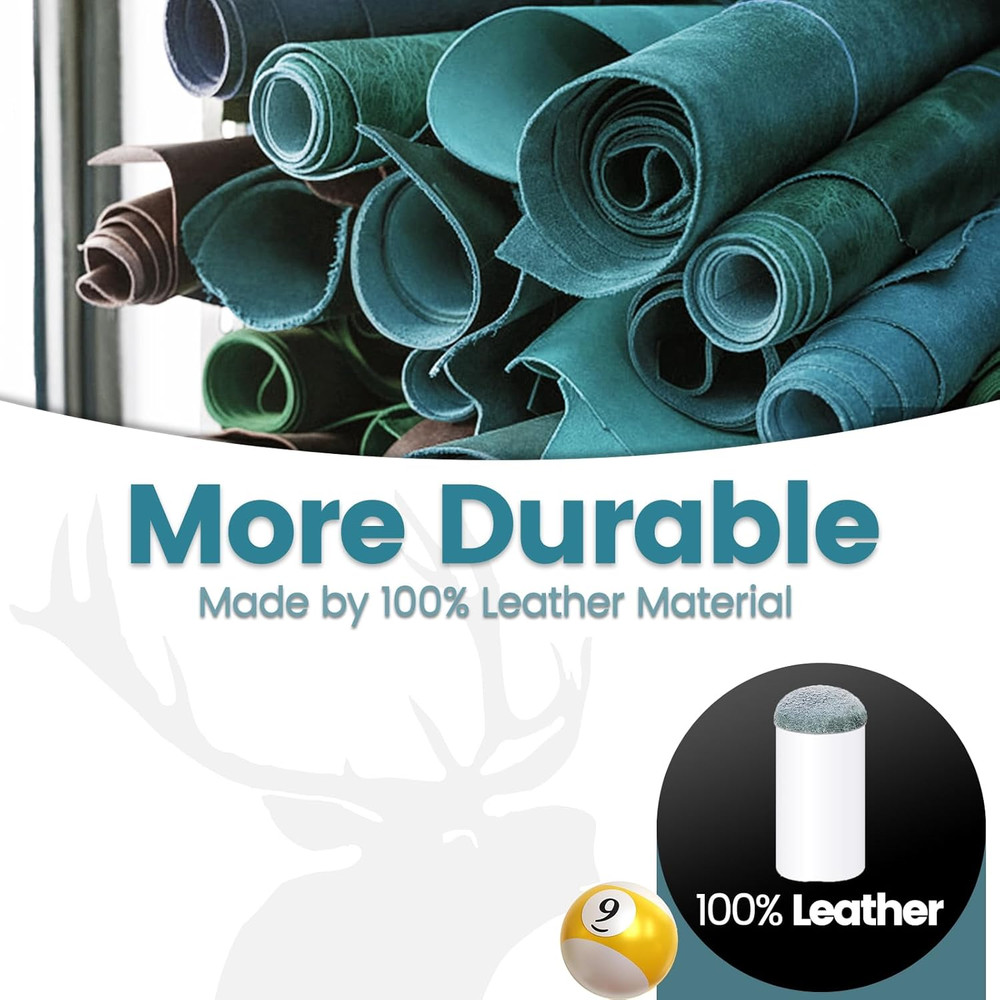 Billiard Pool Cue Tips - Pool Stick Tips Slip-On Tips Replacement Accessories Ki