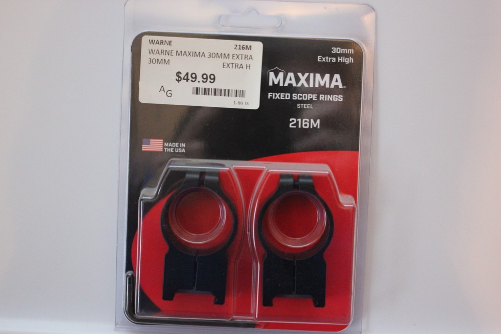 Warne Scope Mounts Maxima Ring 30mm Extra High Matte 216M