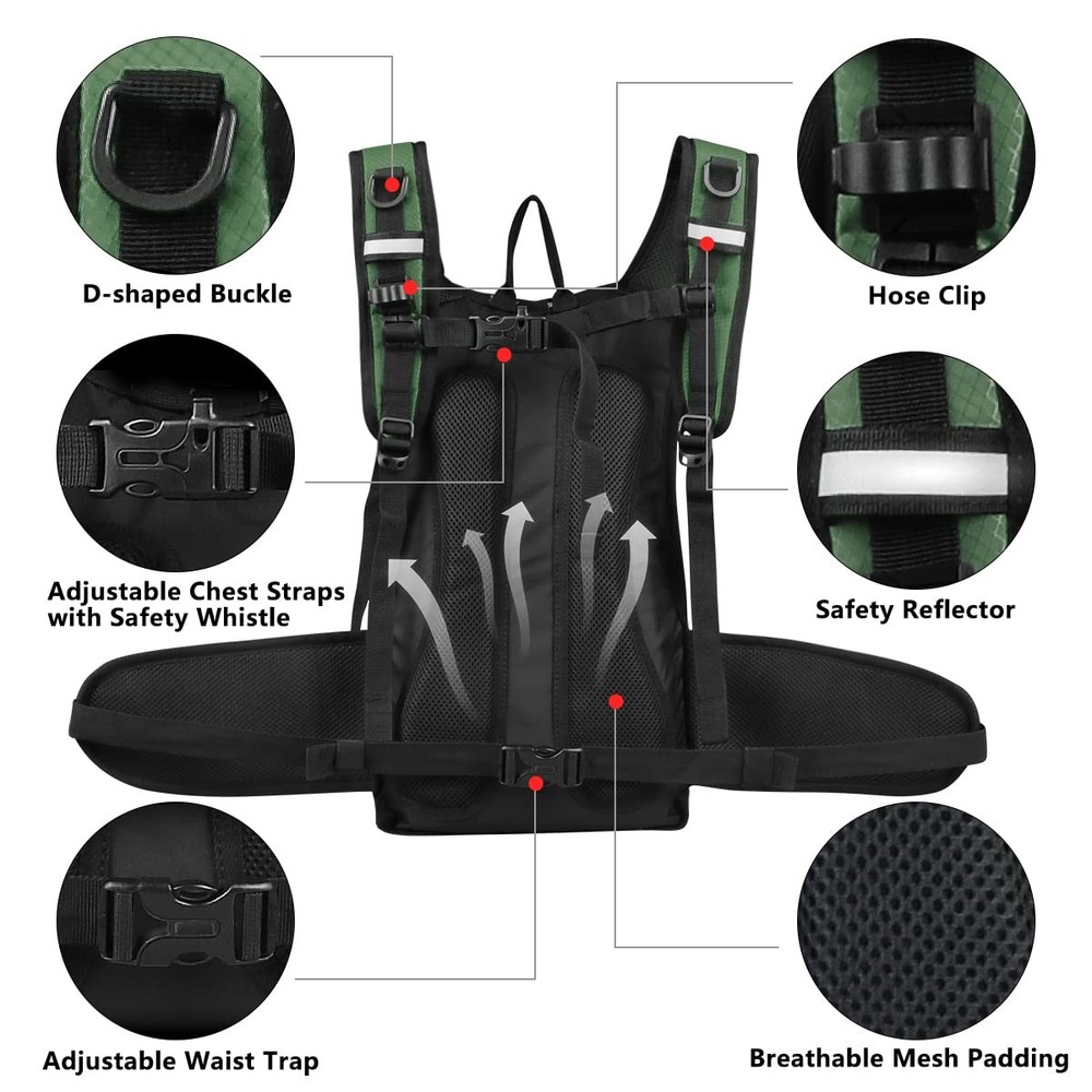 Hydration backpack with bladder 3L, hydration bag running hydration backpack...