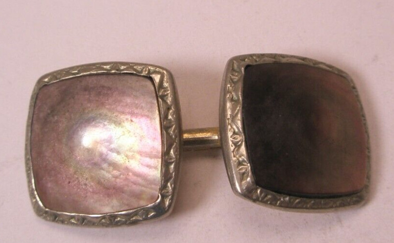 MOP Gold Filled Square LAVICO SINGLE Vintage Cuff Link replace lost/broken aa85