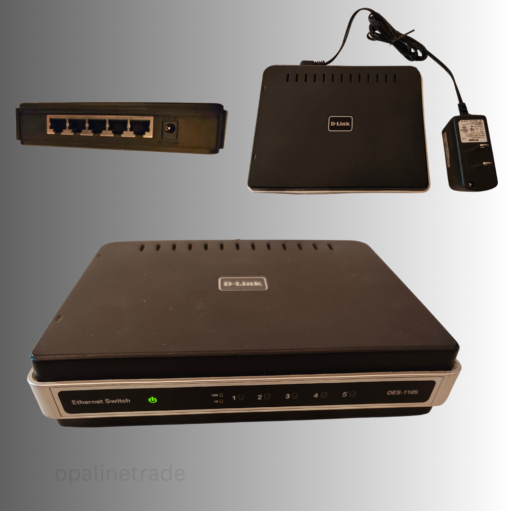 D-Link DES-1105 5-Port 10/100 Network Switch - Fully Tested & Working