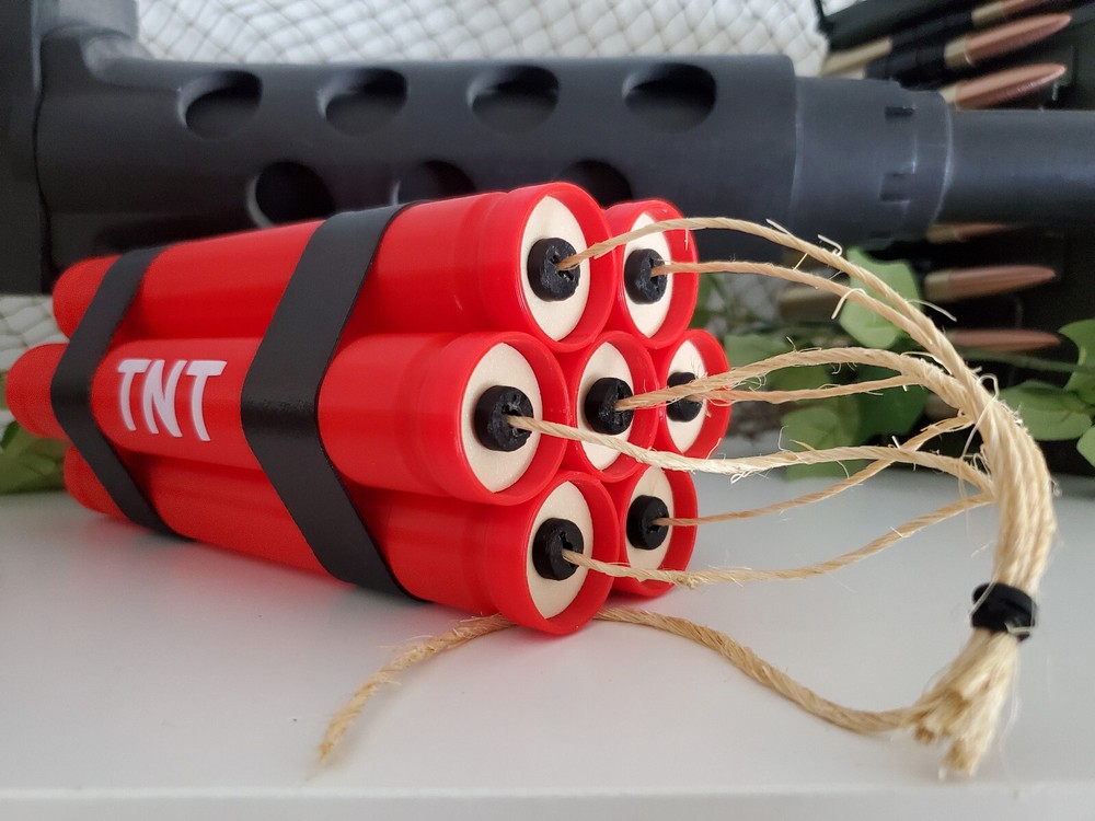 DUMMY TNT Nitro Dynamite Stick Bundle Explosive - Fake Prop Display Replica