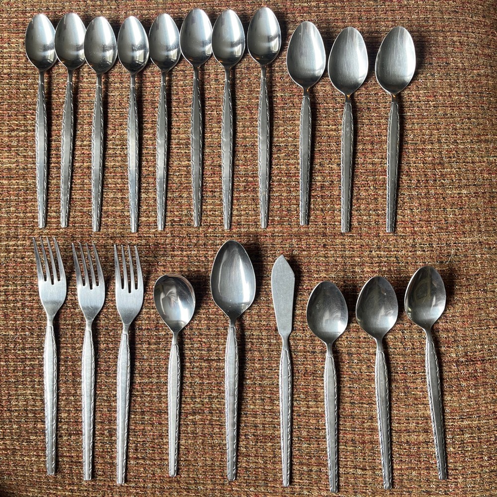 20 pc. Vtg.  Rogers Co Ensenada Flatware Stainless Dinner Forks Spoons Spreader