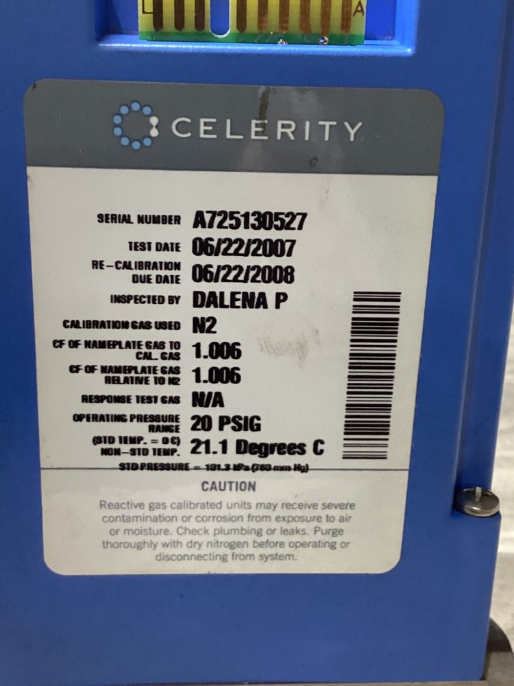 Celerity FM380 Mass Flow Controller #105D101PR5