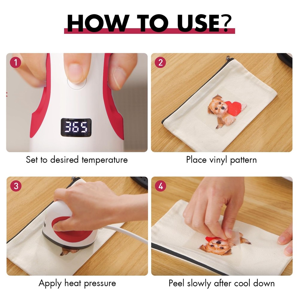 Easy Count E Mini Heat Press Machine, Small Heat Trasfer Machine Easy for Cra...