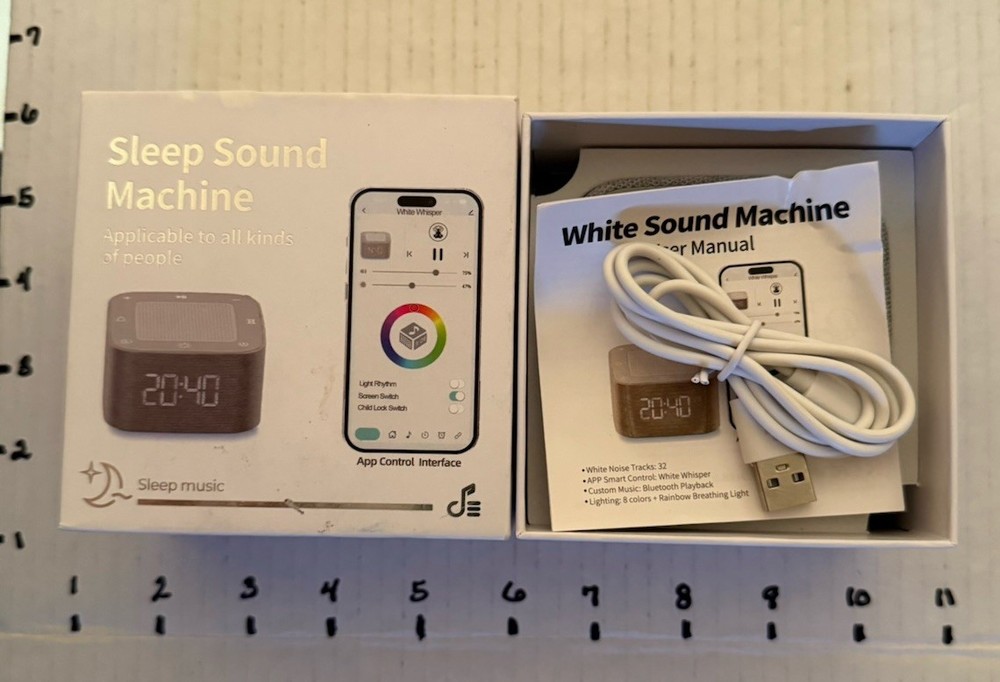 Sleep Sound Machine Clock White Noise App Control