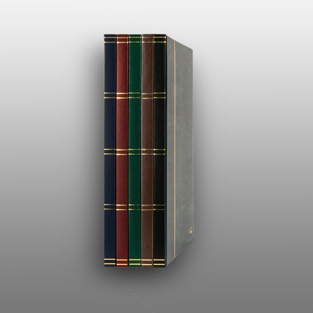 Prophila Stamp Album (New) 16 Black Sides, Brown Cover