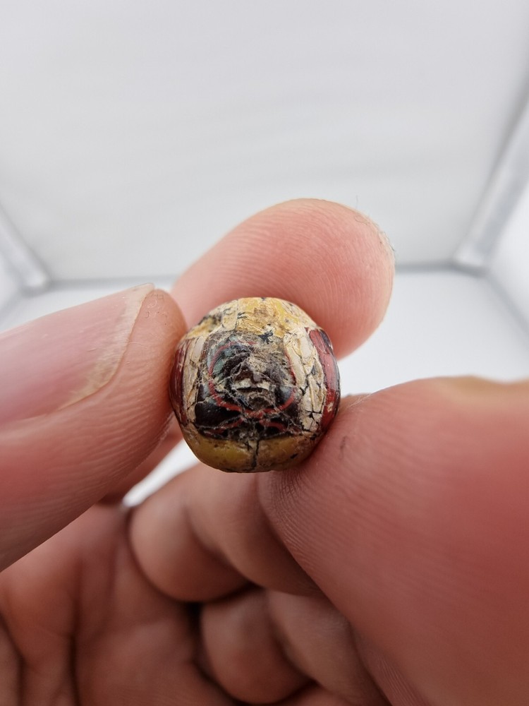 EARLY ROMAN MOSAIC FACE BEAD 100B.C-100A.D