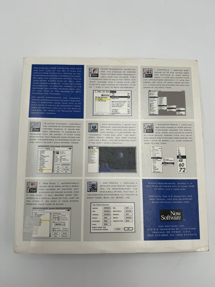 Vintage Now Utilities For Macintosh System 7 Now Software