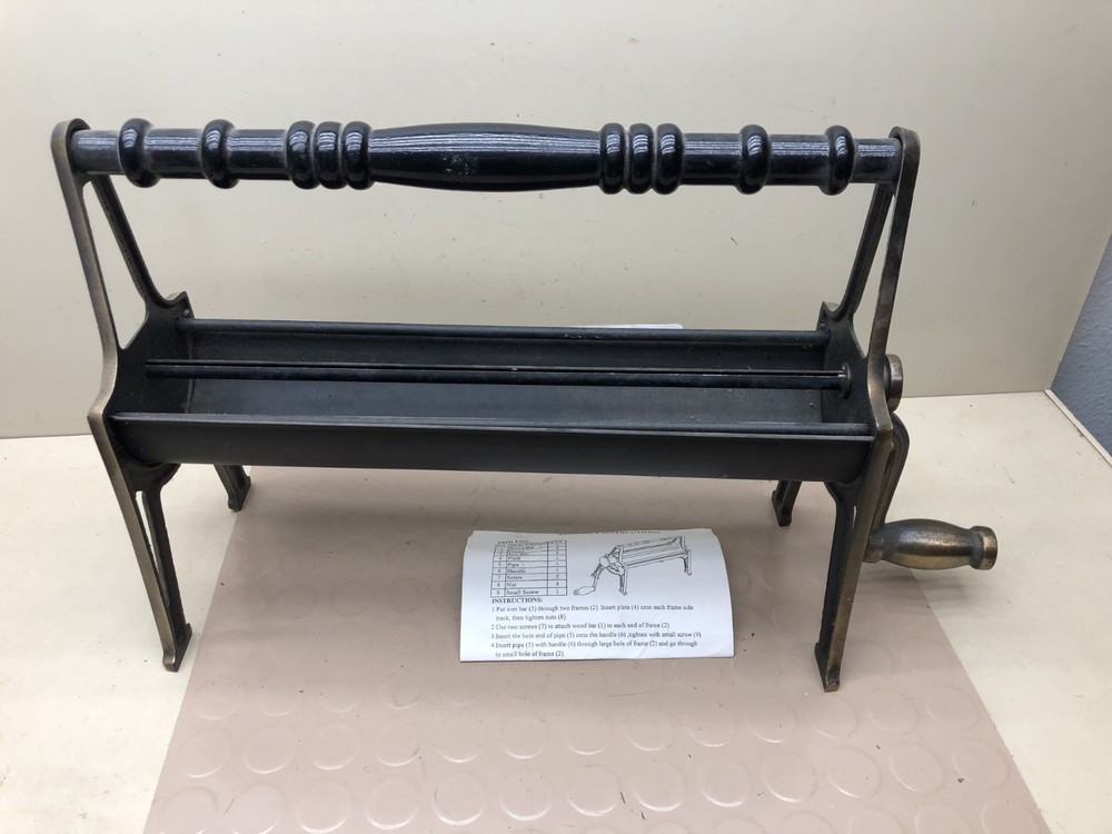 Vintage Cast Iron Newspaper Log Roller Bench Model - Eagle