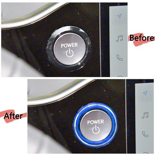 Bilisin Aluminum Engine Push Start Button Cover Trim Compatible with Lexus-Blue