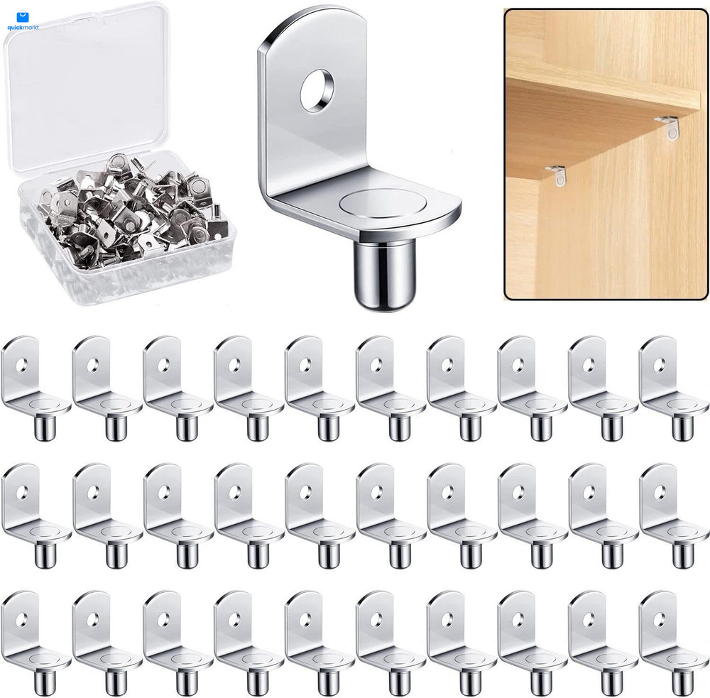 1/4 Inch Shelf Support Peg，Support Cabinet Pins，Shelf Bracket Silver