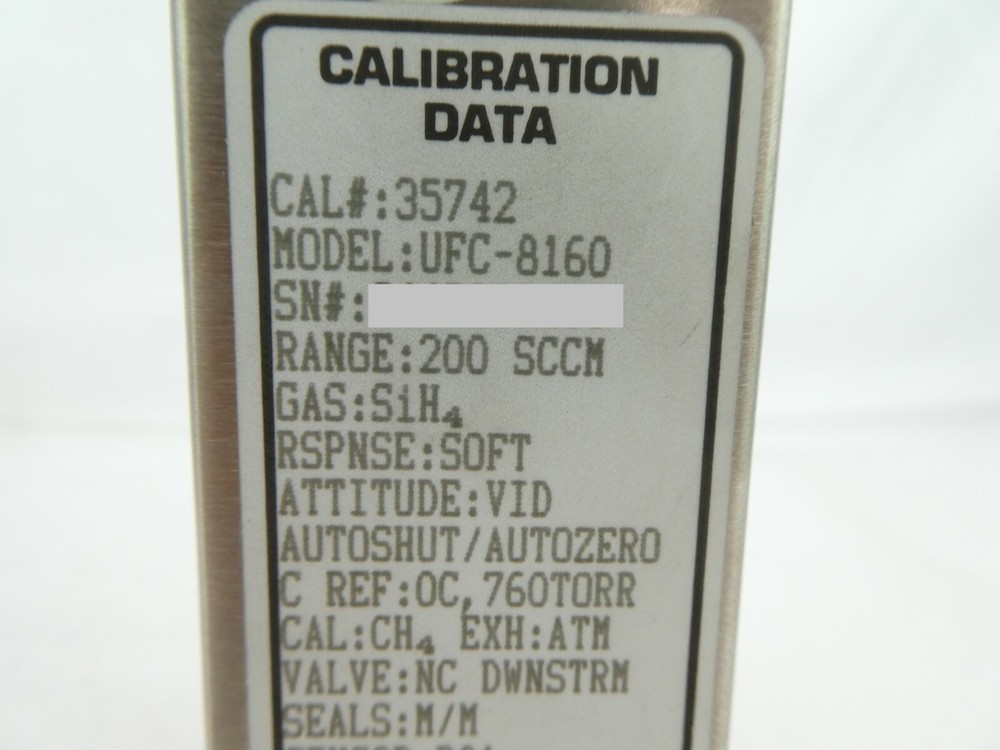 UNIT Instruments UFC-8160 Mass Flow Controller MFC 200 SCCM SiH4 Working Surplus