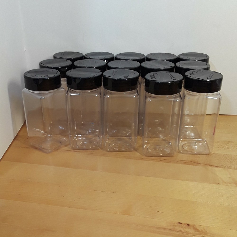 15 PET Plastic Empty Clear Containers/Shakers