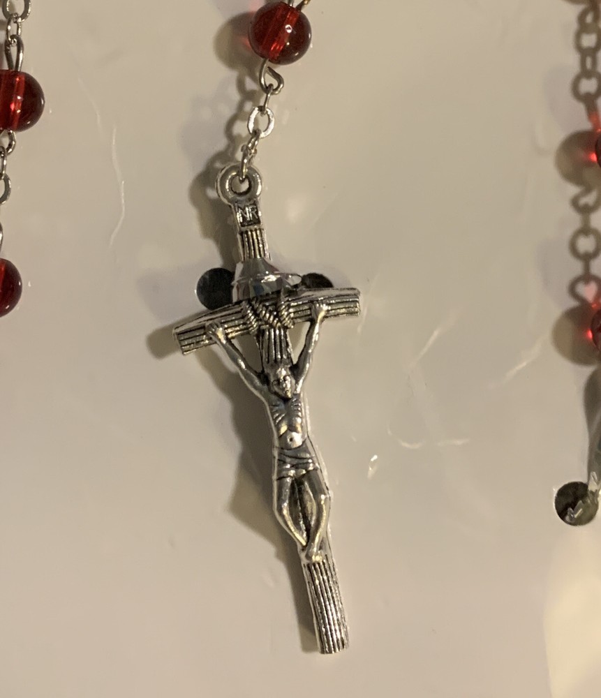 Red Bead Rosary New In Package