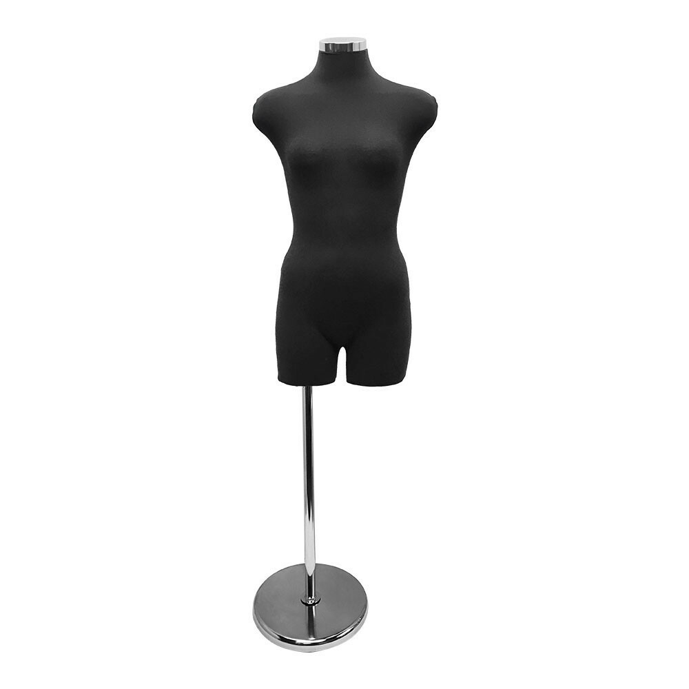 Adjustable Female Mannequin Torso Form Neck Block 22''- 43'' Black