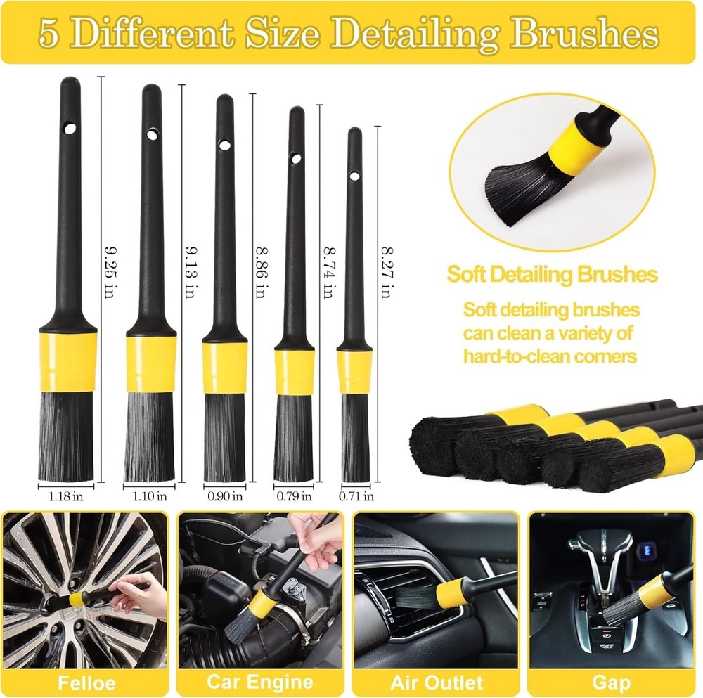 Professional Car Detailing Brush Set