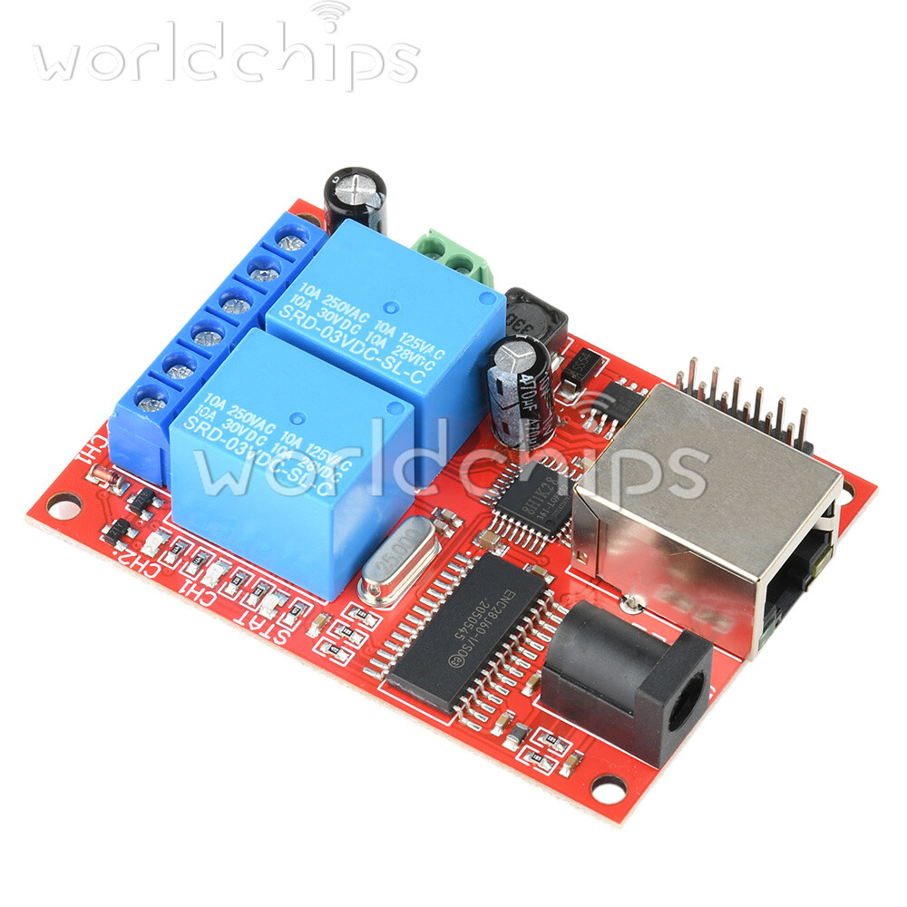 LAN Ethernet 2 Way Relay Board Delay Switch TCP/UDP Controller Module WEB Server