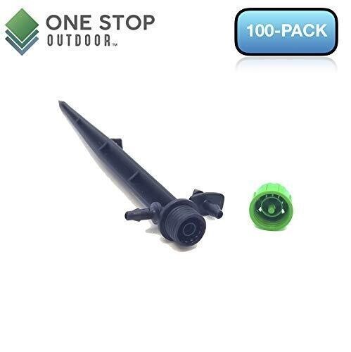 100pcs 360° Adjustable Water Flow Irrigation Drippers Stake Emitter Drip System