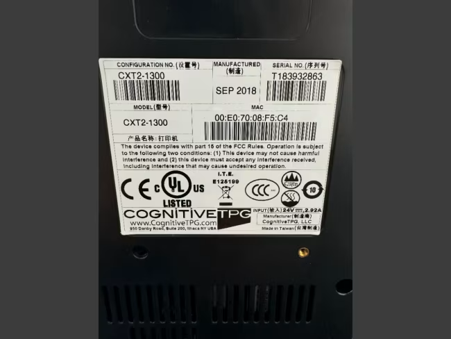 Cognitive TPG CXT2-1300 Thermal Barcode Label Printer