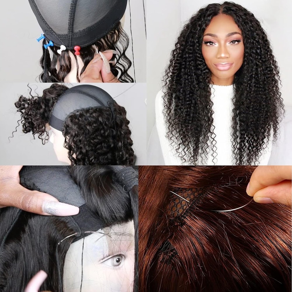 Thick Polyester Thread for Wig Making & Hair Extension Sewing, Black, 3 Pcs C...