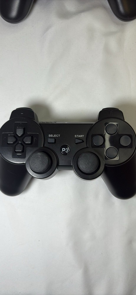 2 Black P3 USB Wired Controllers for Sony PlayStation 3