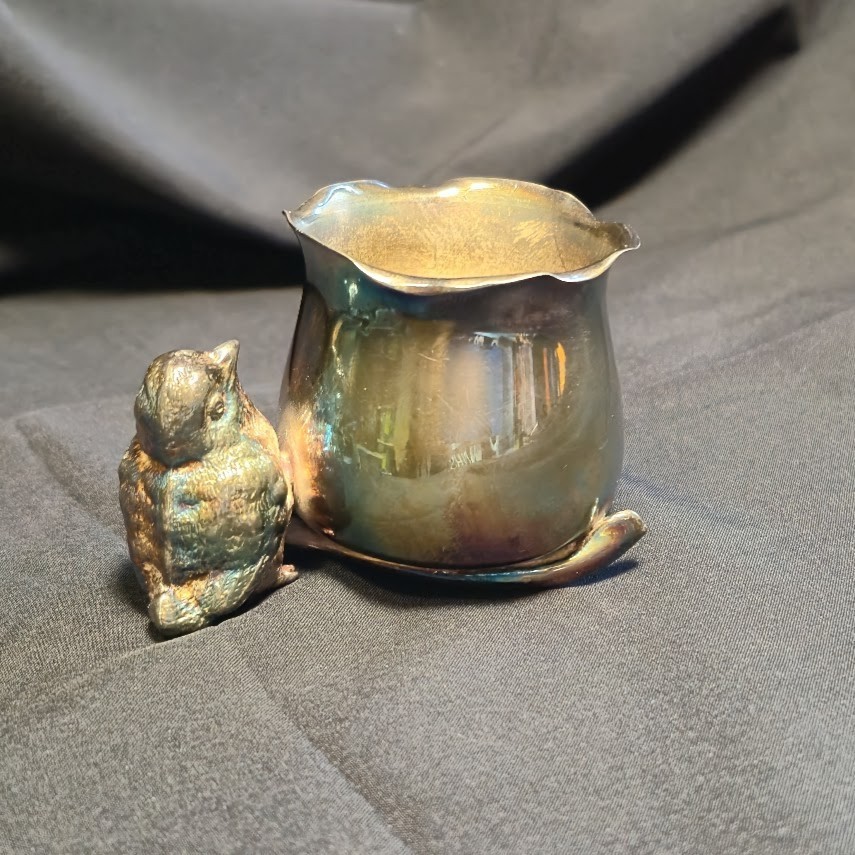 CHICK WISHBONE Antique TOOTHPICK HOLDER WARREN 4x SILVERPLATE CO NEW YORK